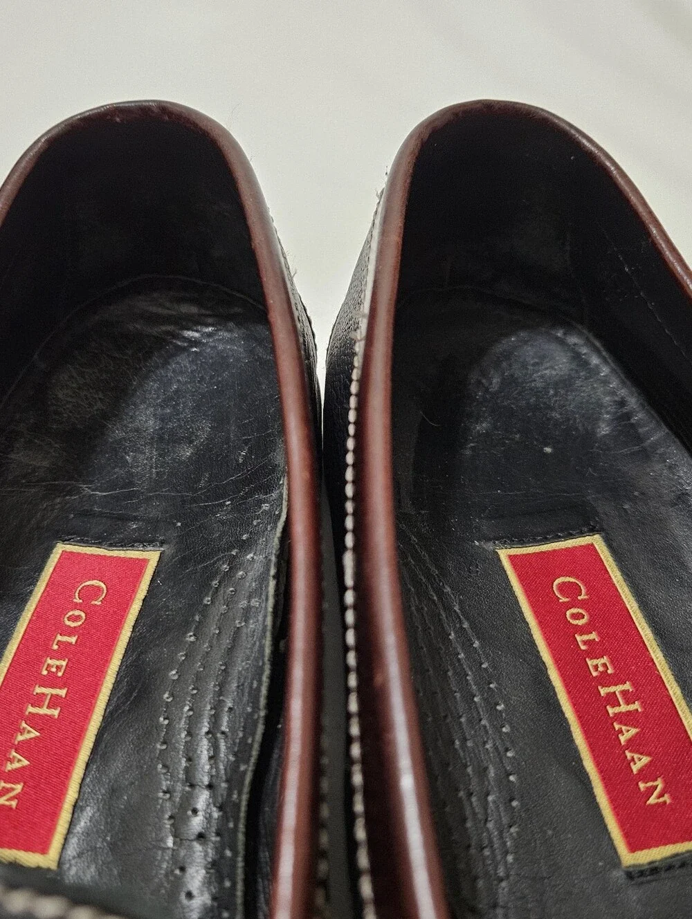 VTG Cole Haan Pinch Tassel Moc-Toe Loafers Men's Size 11.5 D Brown Leather